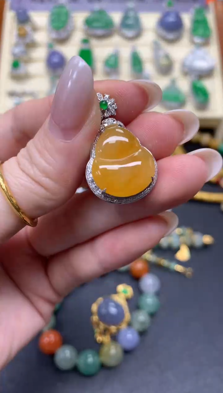 【闪购商品】翡翠18K金镶嵌吊坠(不含链)吊坠|7500+750