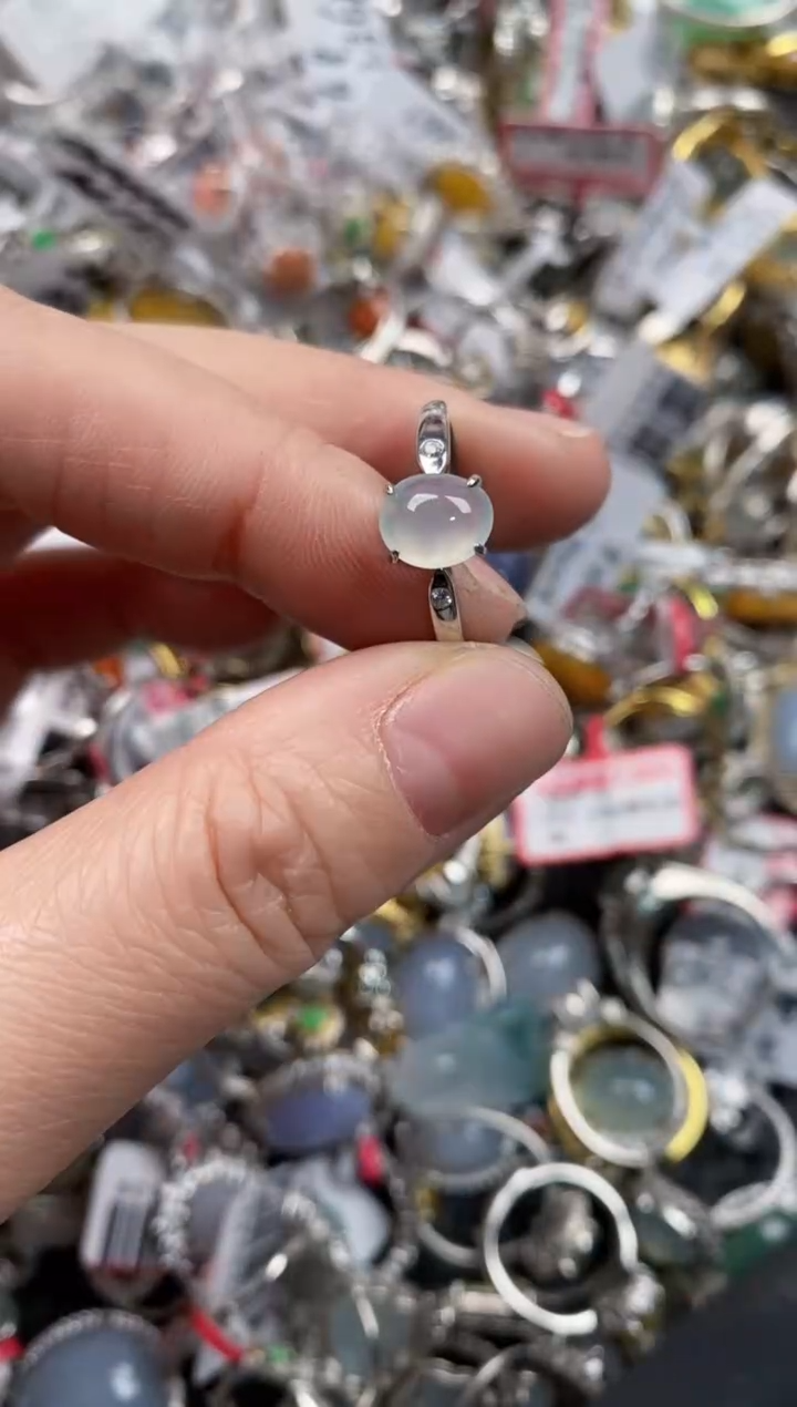 银S925镶嵌戒指翡翠444   4