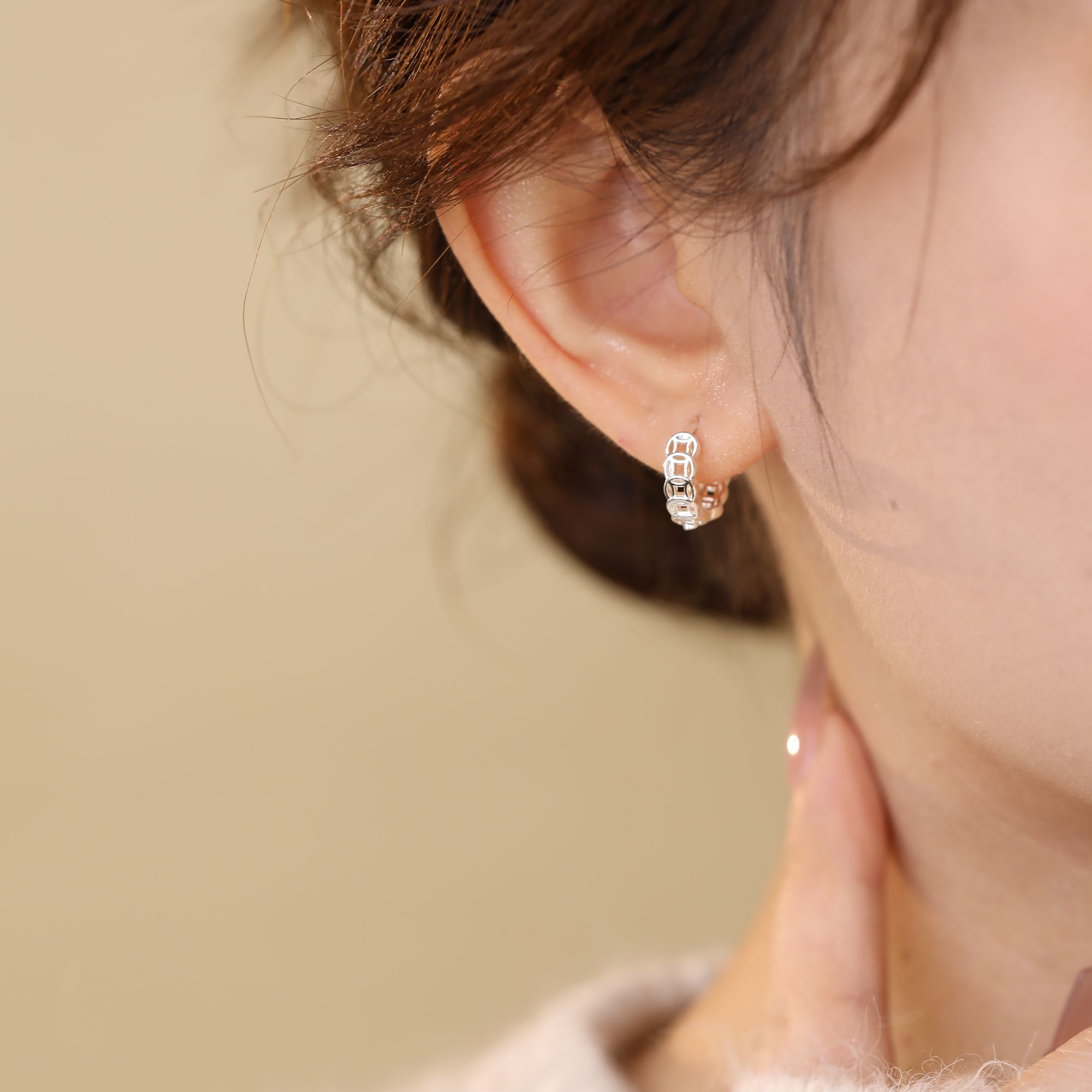 925银耳饰 【新中式耳扣】时尚复古小巧精致百搭