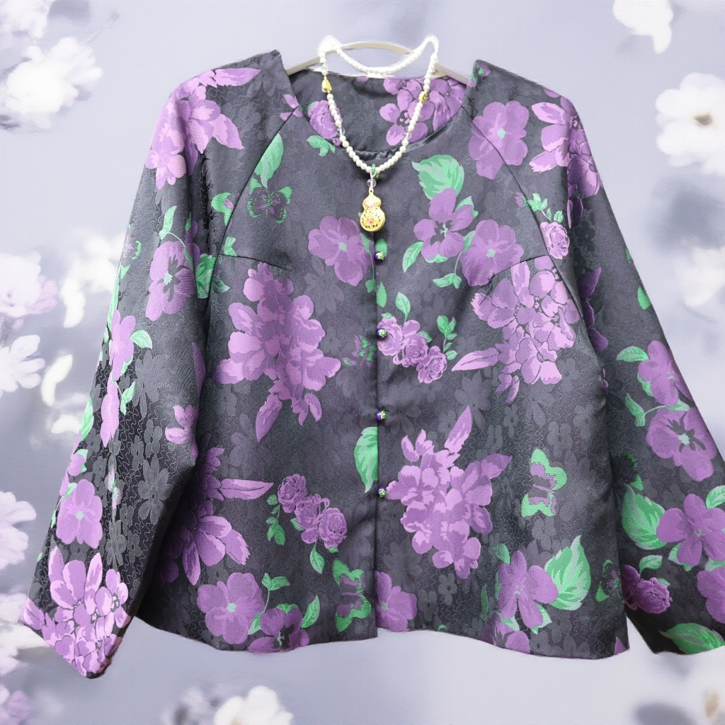 【紫薇】新中式国风复古高级感提花外套女士秋季时尚气质上衣233