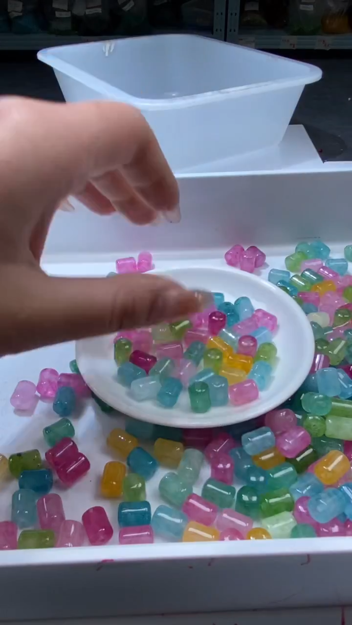 颈饰未镶嵌水晶w3483小灯泡彩虹碧玺管珠12*8mm*6颗
