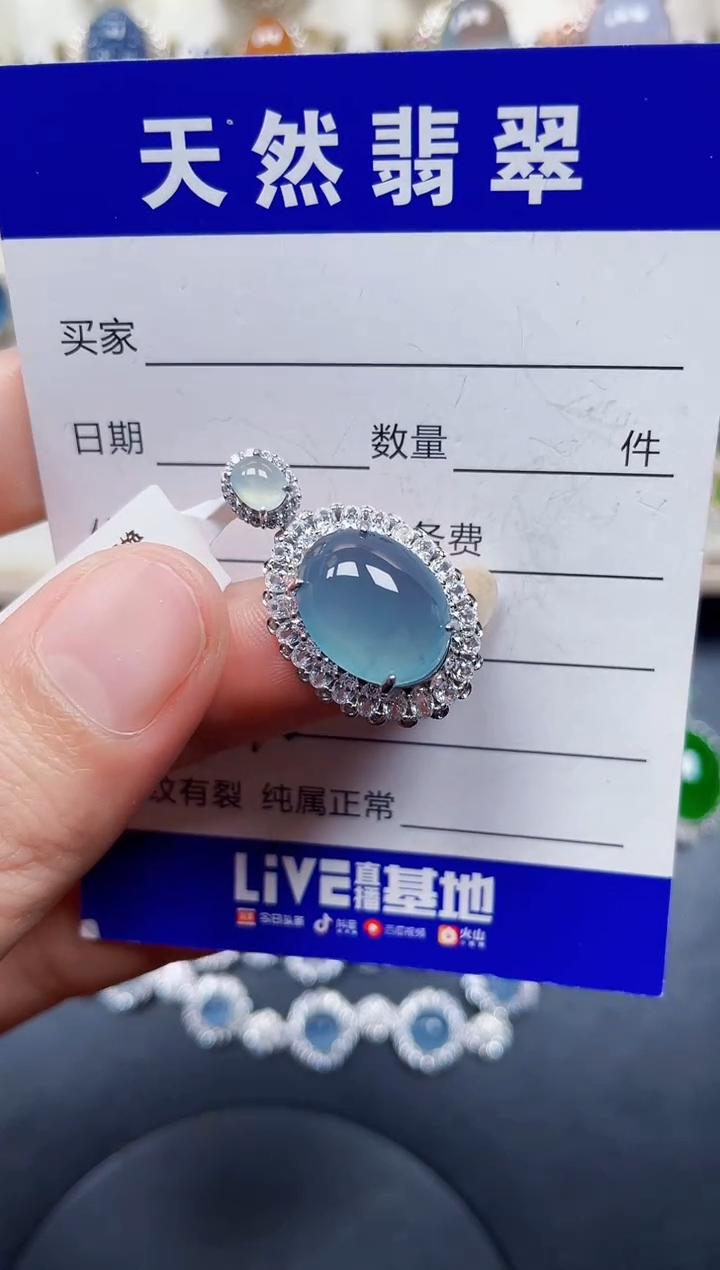 颈饰银S925镶嵌翡翠146