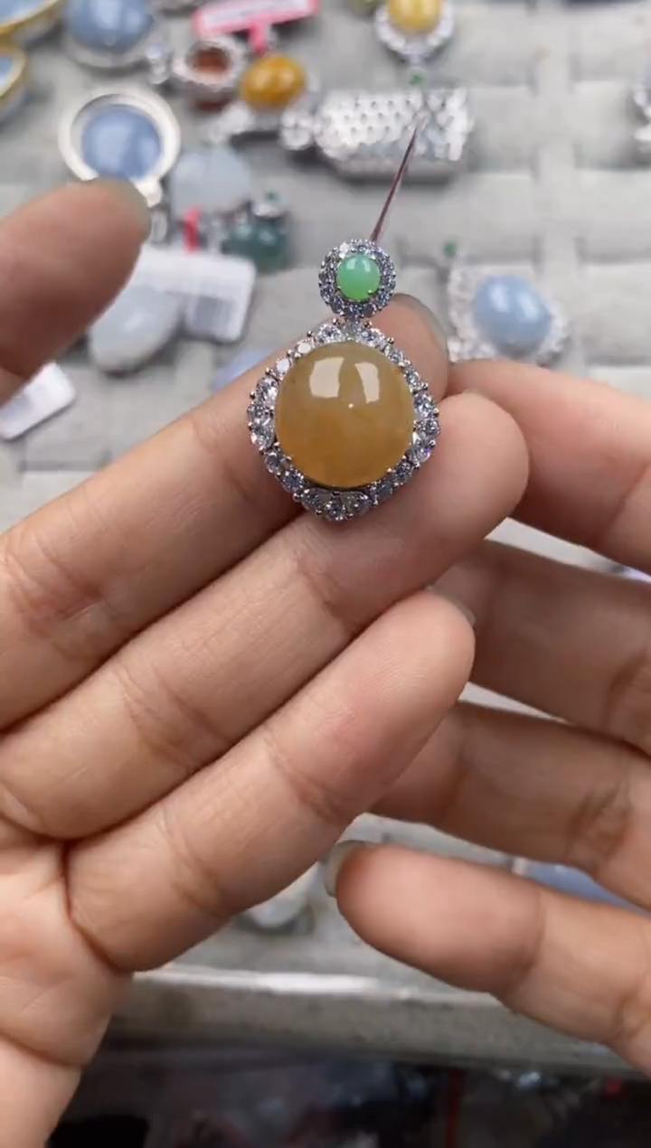 银S925镶嵌戒指翡翠555----7