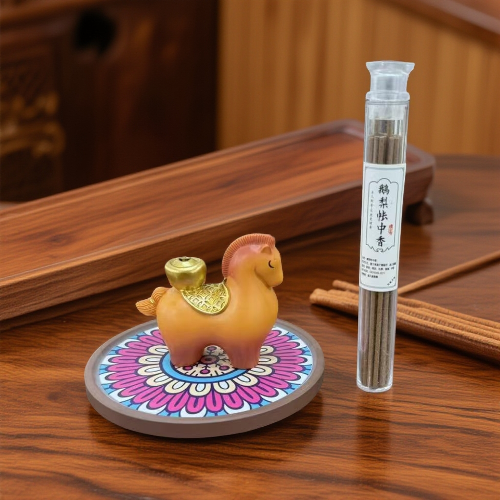 AS144马上有钱香插底座＋波西米亚托盘＋鹅梨帐中香x1