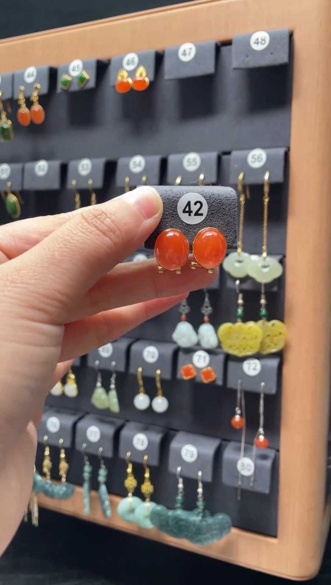 【闪购商品】南红玛瑙耳饰银S925镶嵌0042