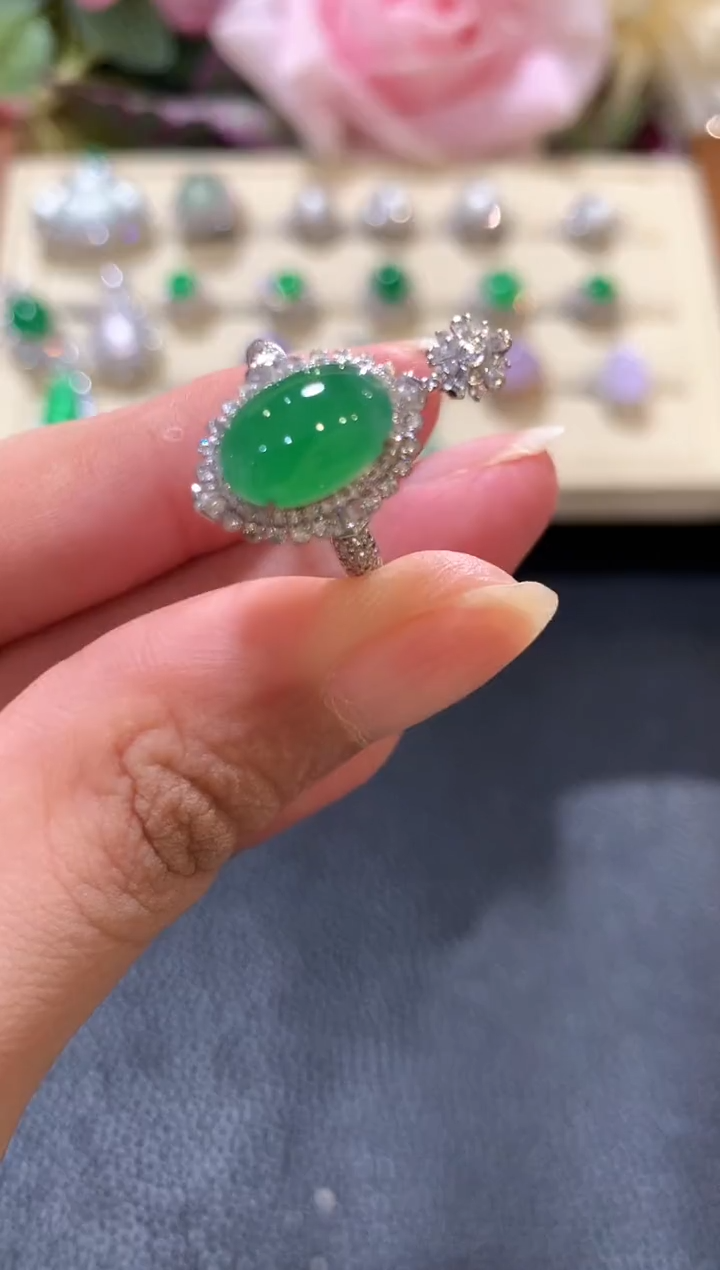 18K金镶嵌戒指翡翠z94  