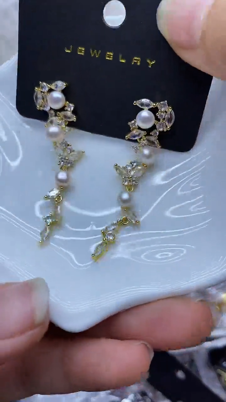 未镶嵌耳饰淡水珍珠耳环