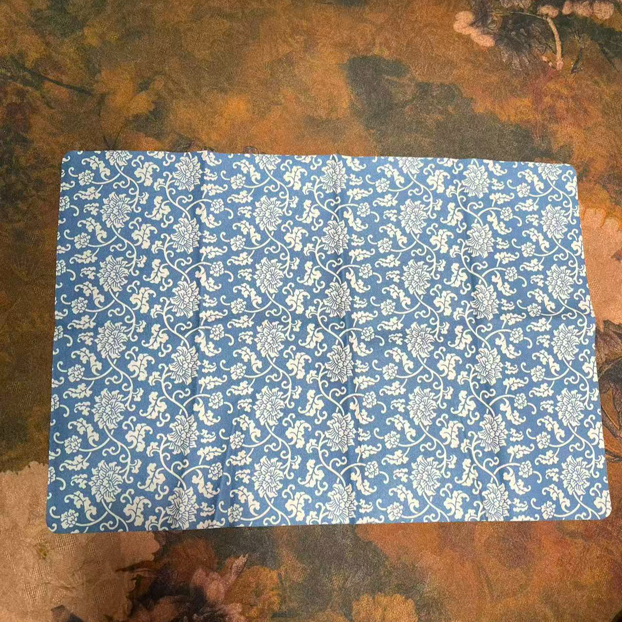 复古风蓝白花卉图案精美桌垫gh085