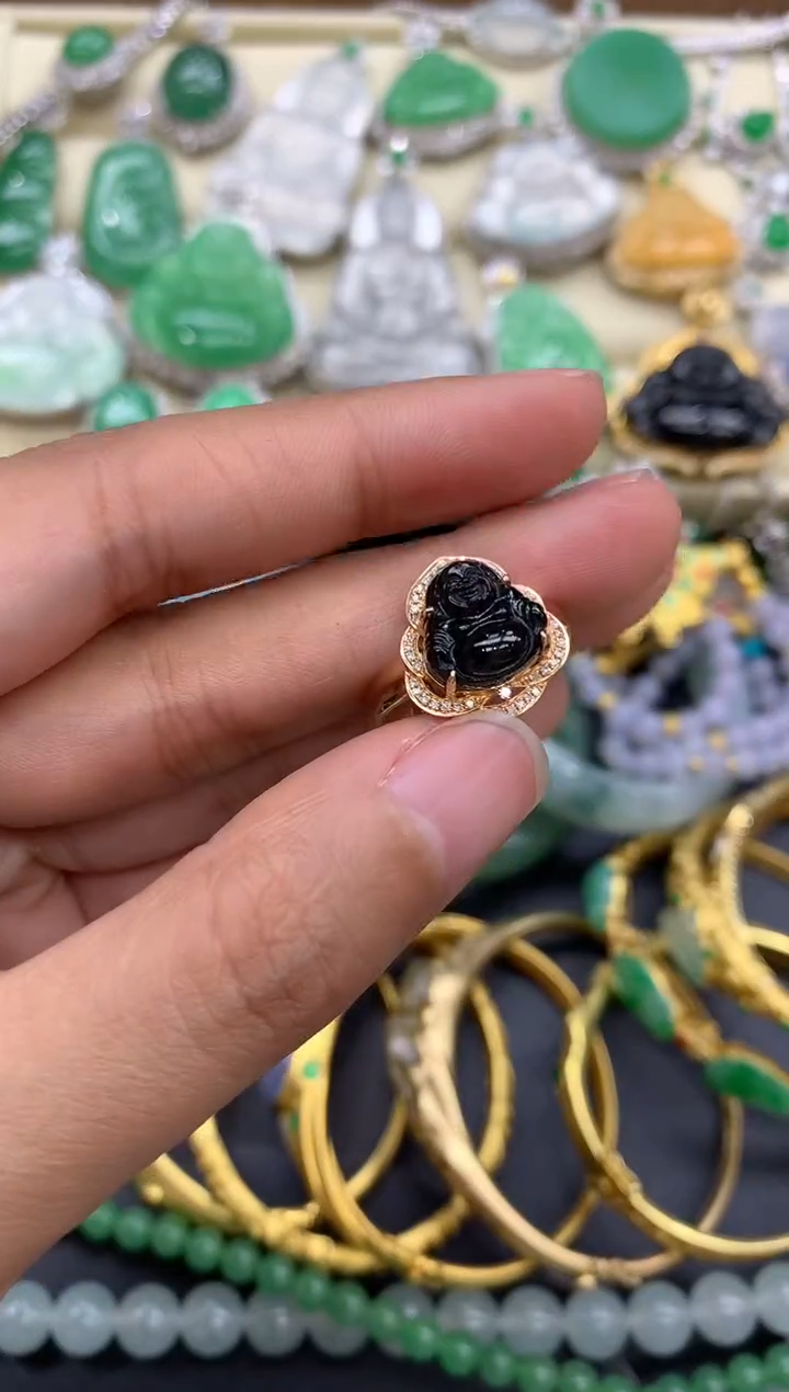 【闪购商品】翡翠戒指18K金镶嵌287-中国好珍宝