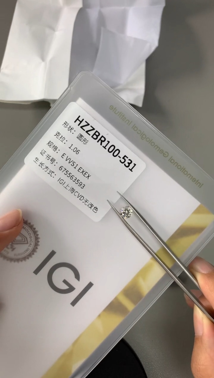 【闪购商品】实验室培育钻石裸石未镶嵌1.06E675563593