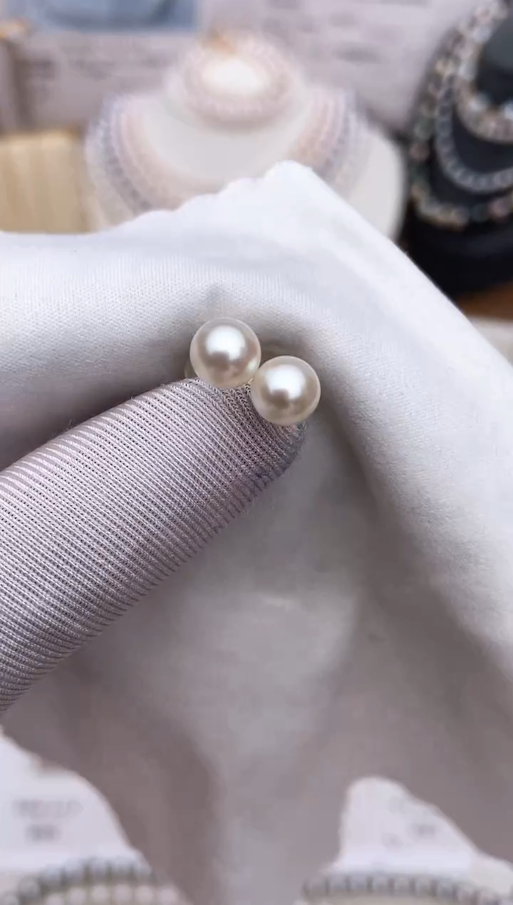 【闪购商品】海水珍珠耳饰18K金镶嵌特选福利6-7mm不退不换