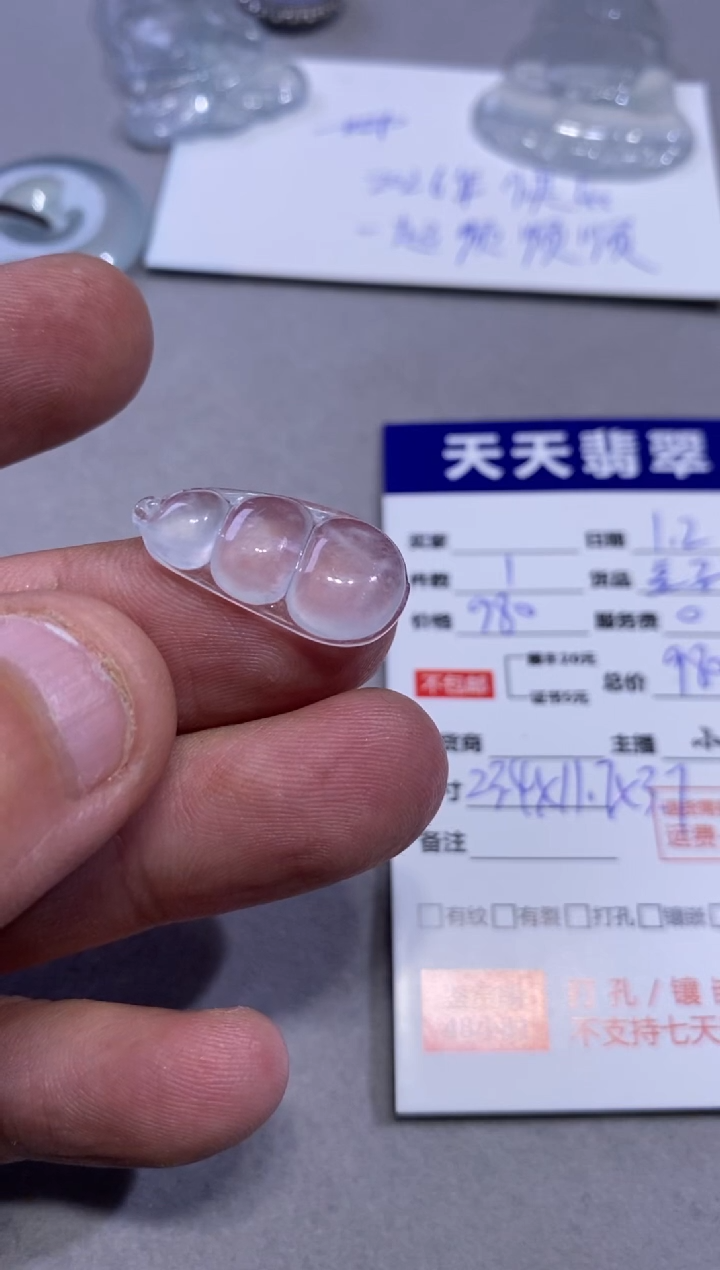 颈饰未镶嵌翡翠豆子980   23.4  11.7  3.7