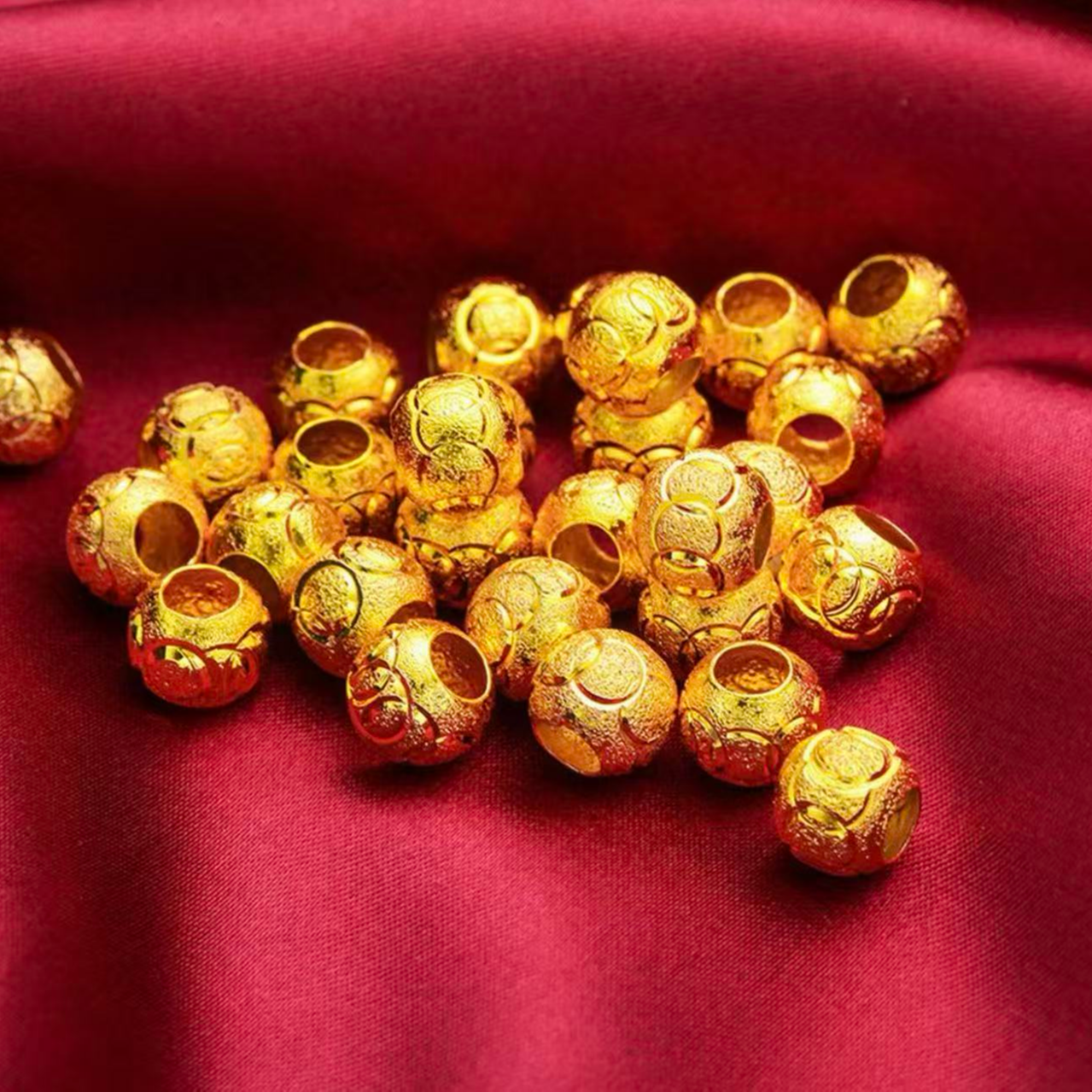 【董老板】精美时尚花纹合金珠珠（ 每单发一颗.买6颗赠链子）