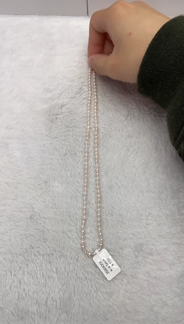 【闪购商品】海水珍珠项链银S925镶嵌AK4-4.5mm（多样性发一）