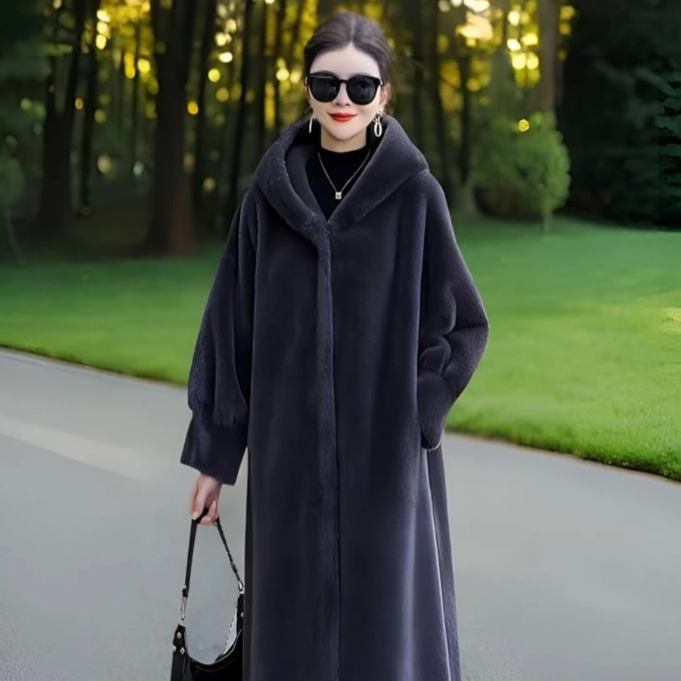 【衣长100厘米】海宁连帽高端毛皮大衣金标正版气质加厚冬外套