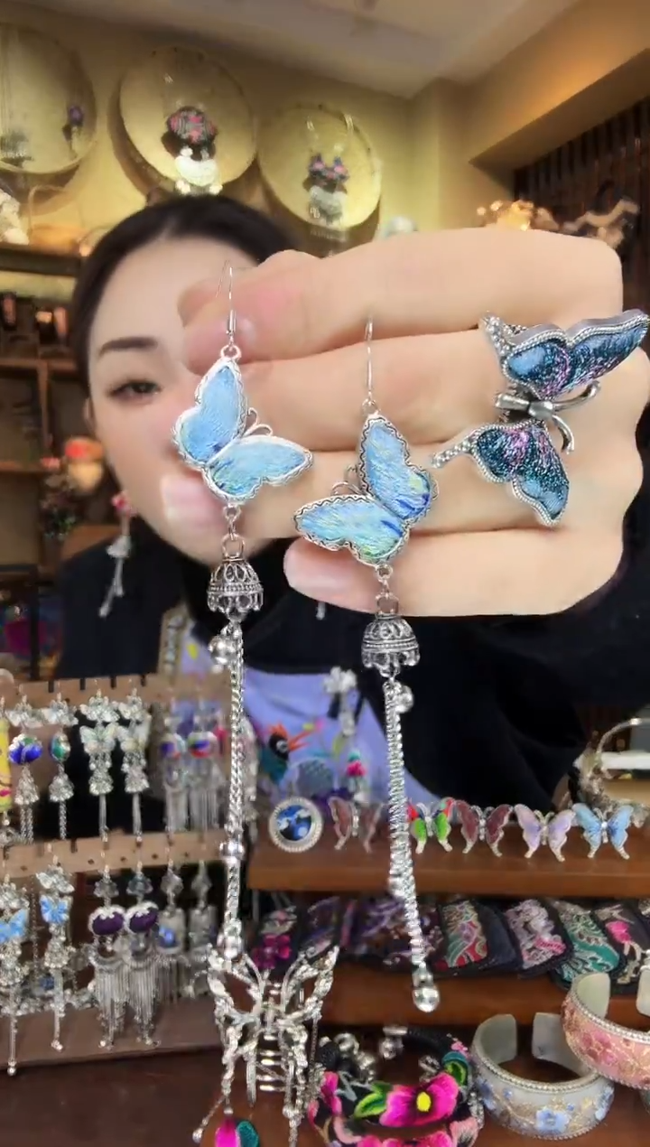 刺绣非遗刺绣民族风耳环