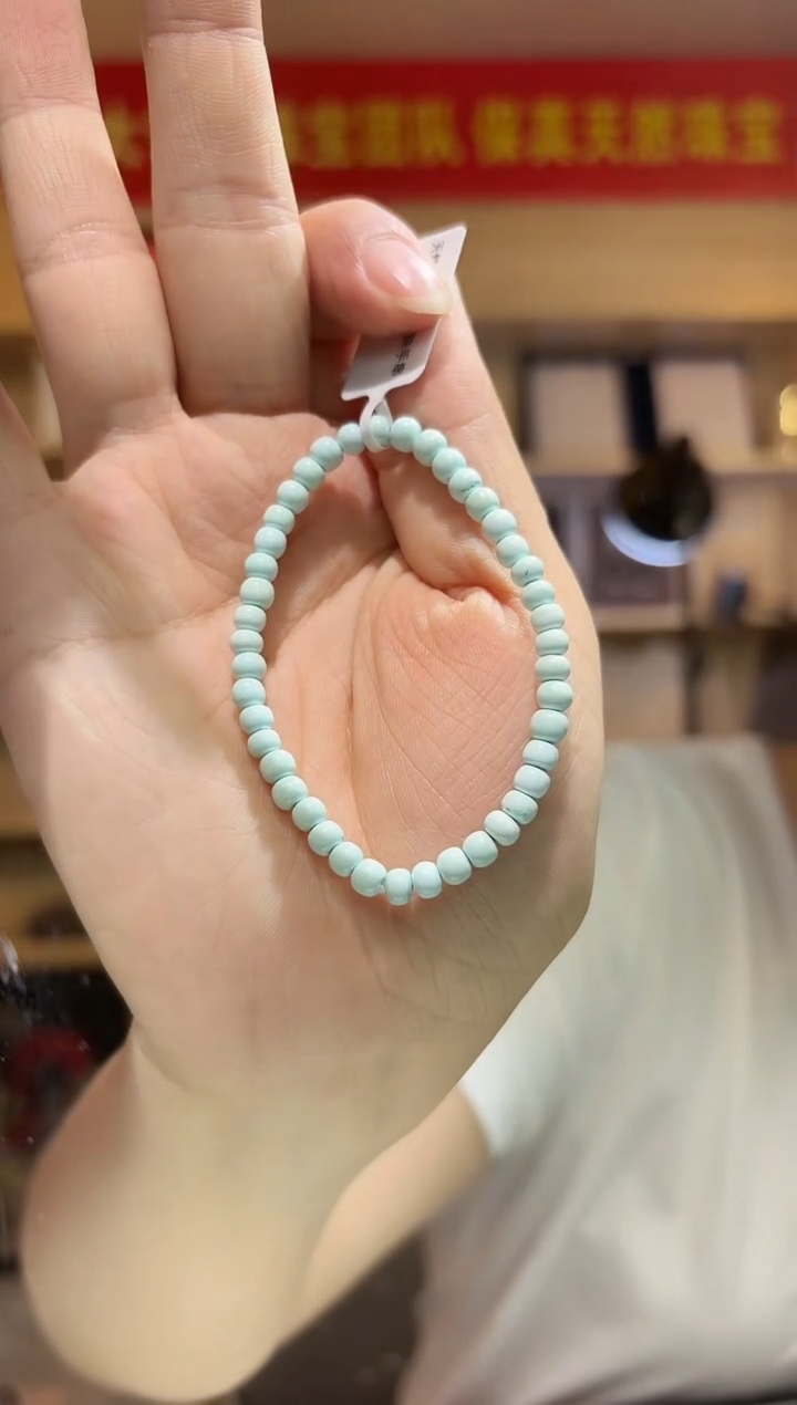 未镶嵌绿松石手链4mm绿松石老型珠手串单圈多样性发一