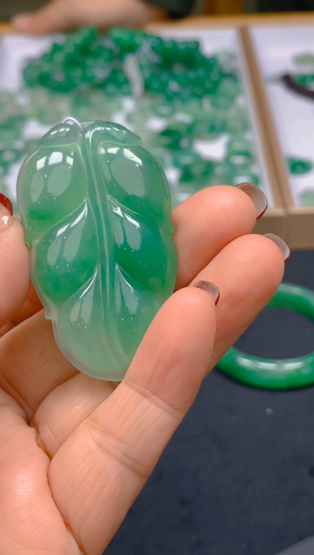 【闪购商品】石英质玉颈饰未镶嵌冰美人非洲翠，官方质检发货054