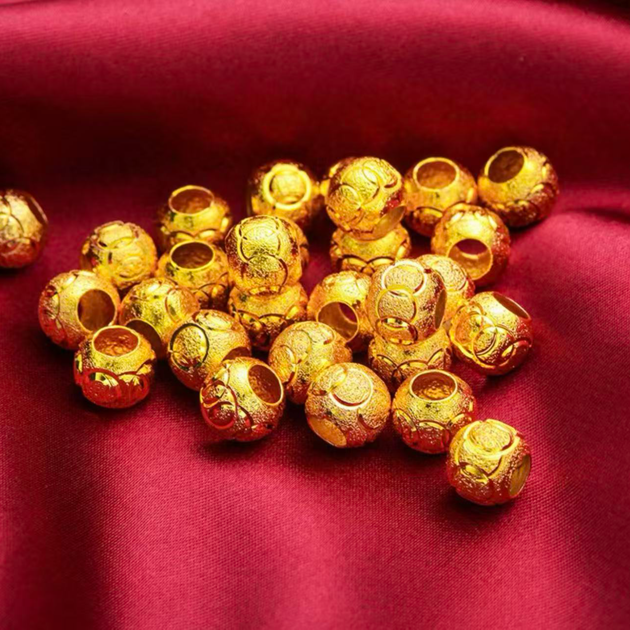 【董老板】精美时尚花纹合金珠珠（ 每单发一颗.买6颗赠链子）