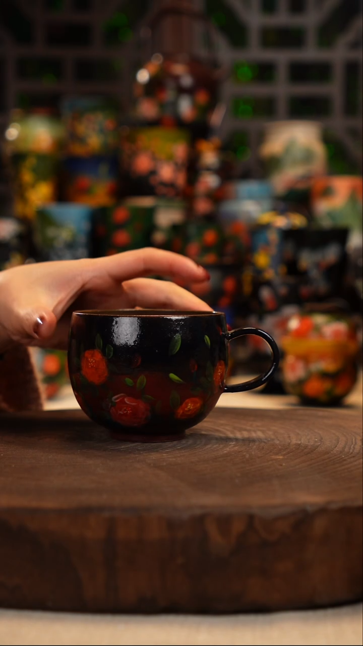 油画    釉下彩  杯子