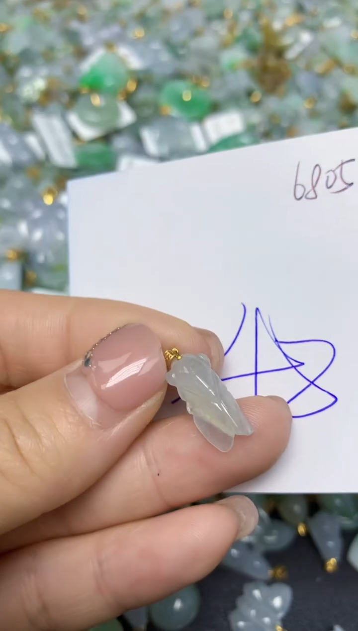 【闪购商品】翡翠挂件18K金镶嵌 天然翡翠A货