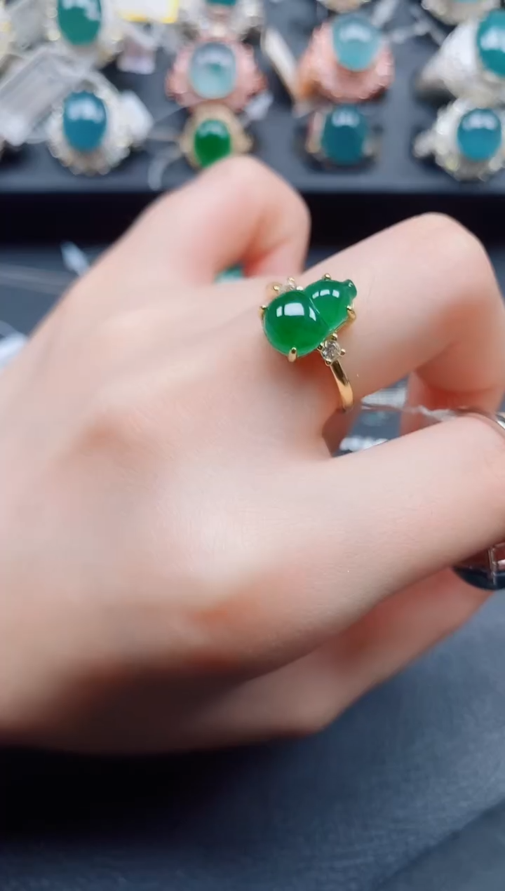 翡翠银S925镶嵌戒指翡翠