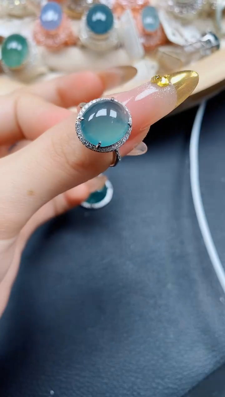 【闪购商品】翡翠戒指银S925镶嵌翡翠