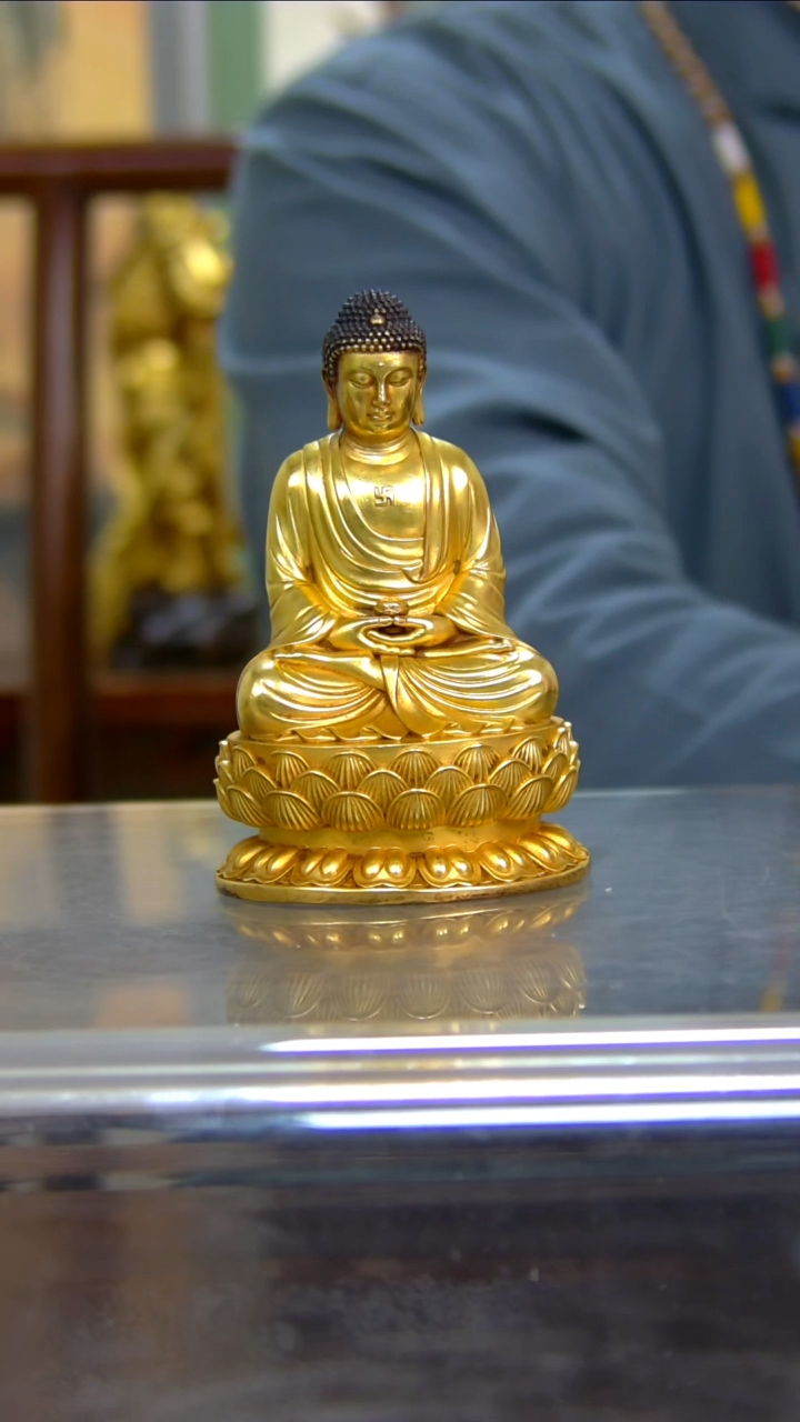 【闪购商品】紫铜鎏金释迦摩尼9公分E20430-G