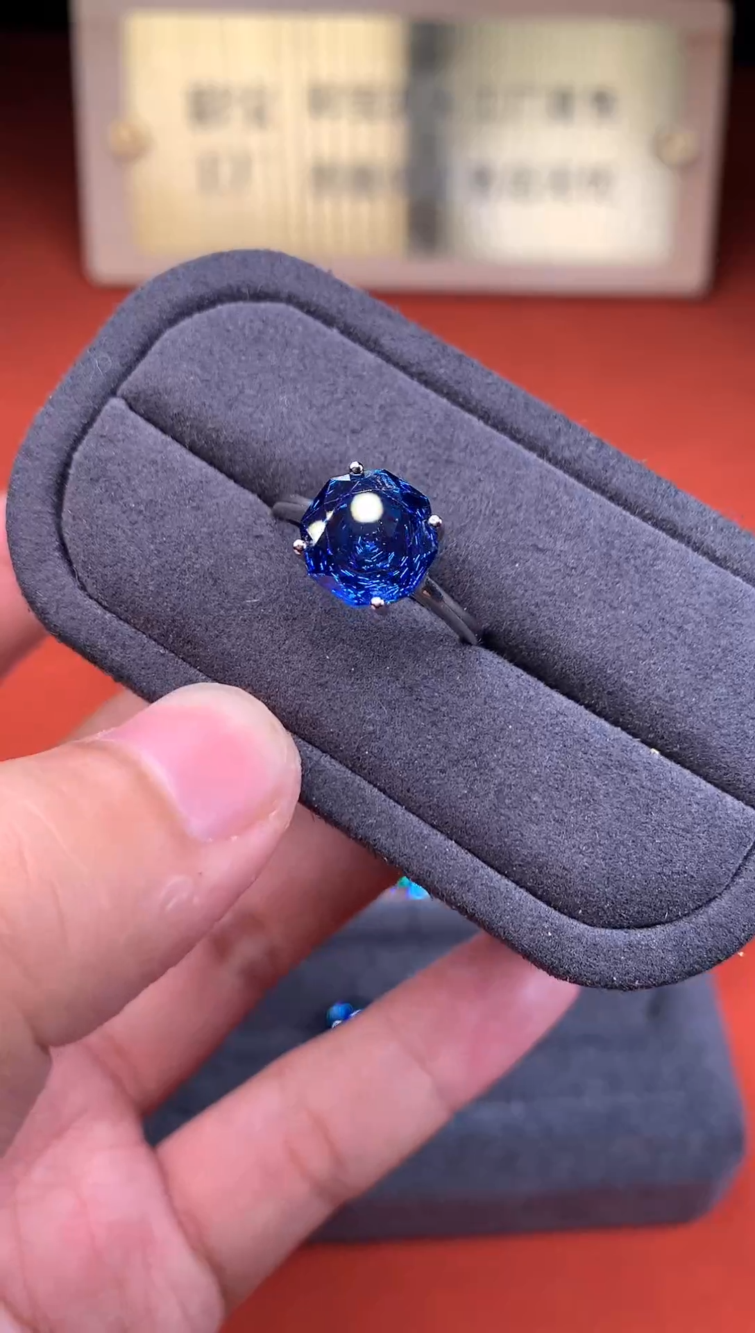 银S925镶嵌戒指托帕石2222