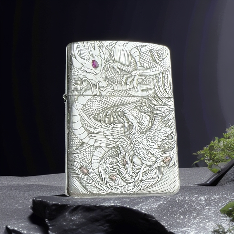 ZIPPO打火机  纯银27龙凤呈祥 煤油打火机 DYJ1