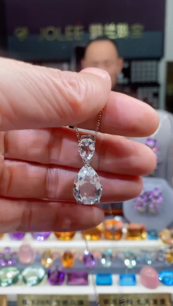 【闪购商品】水晶吊坠银S925镶嵌水晶吊坠