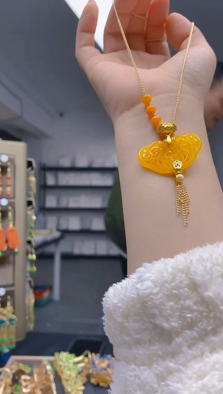 【闪购商品】翡翠耳饰合金283翡翠锁骨链