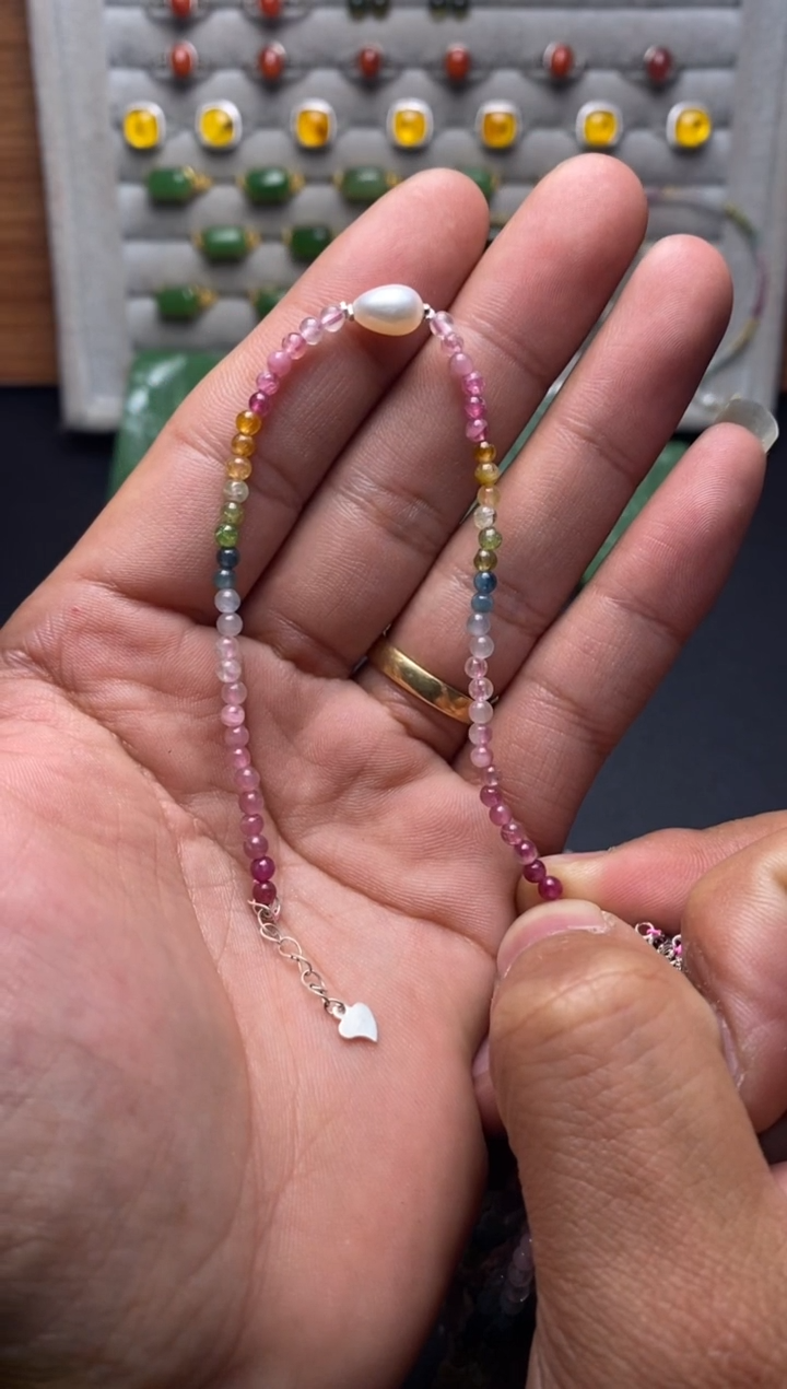 【闪购商品】碧玺手链银S925镶嵌碧玺手链