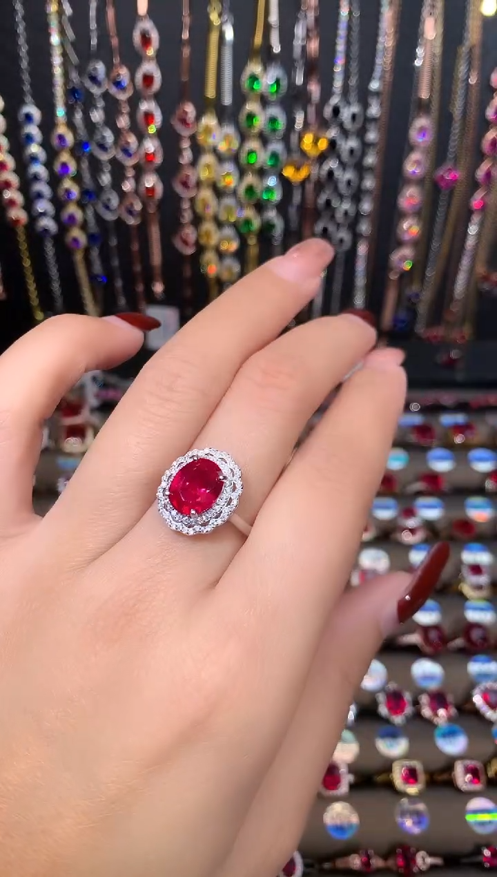 【闪购商品】红宝石戒指银S925镶嵌银