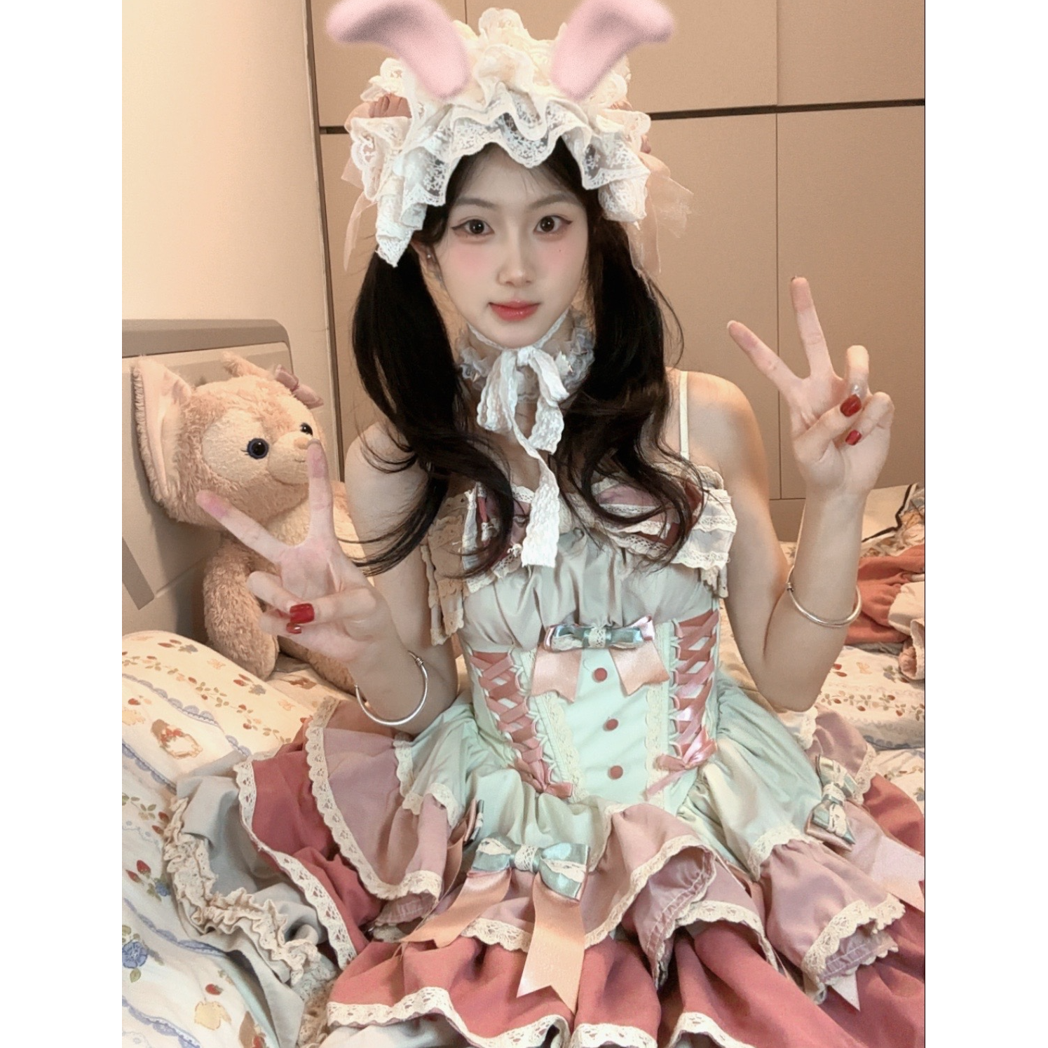 尾单gd三段蕾丝花边舞曲碧琪吊带蛋糕裙