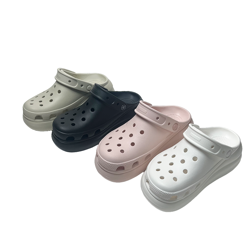 泡芙夏季外穿软底百搭情侣洞洞鞋厚底拖鞋女鞋包头时尚防滑洞洞鞋