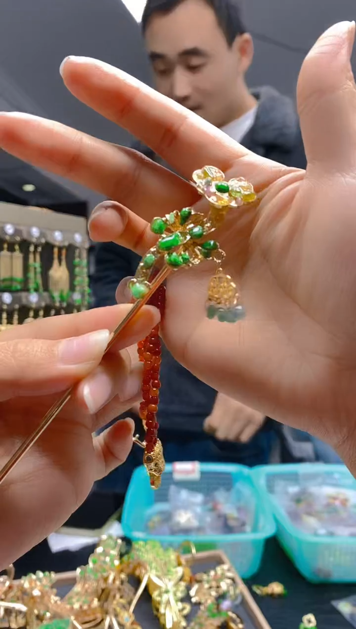 【闪购商品】翡翠耳饰合金0297翡翠发簪