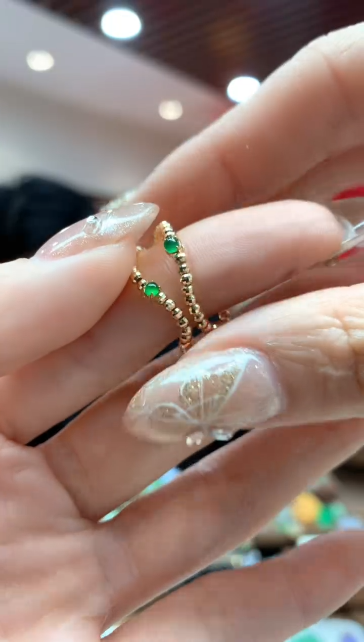 【闪购商品】翡翠戒指18K金镶嵌戒指多样性发货1件