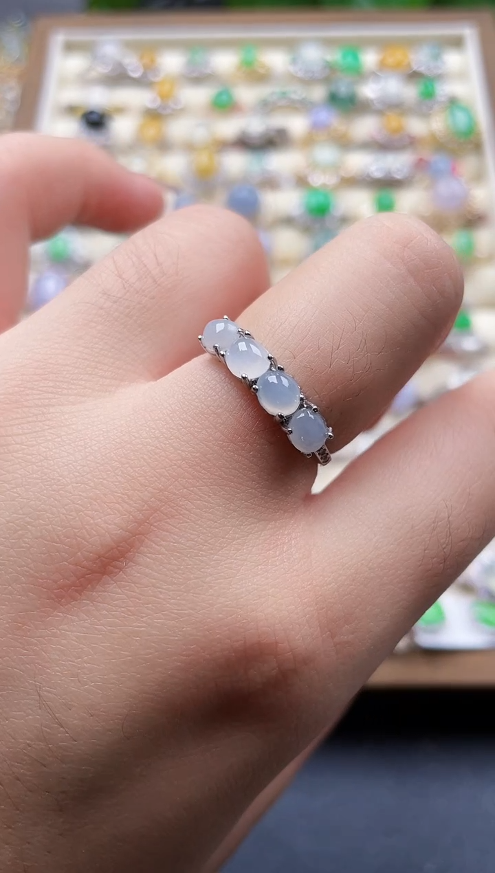 银S925镶嵌戒指翡翠1