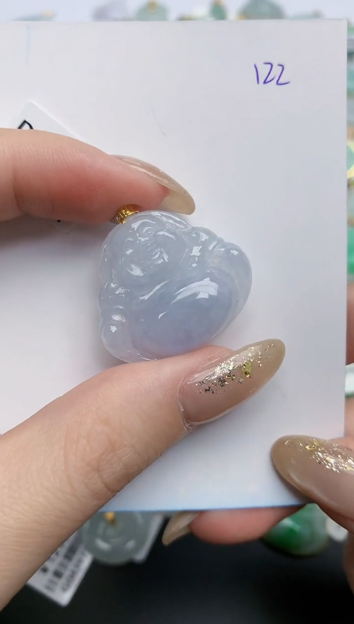 【闪购商品】翡翠颈饰18K金镶嵌天然缅甸翡翠A货