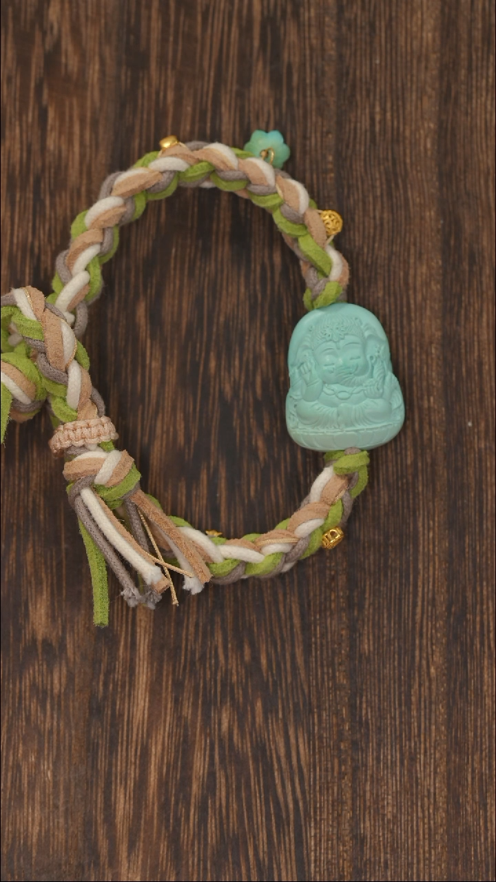 【闪购商品】绿松石手绳18K金镶嵌11