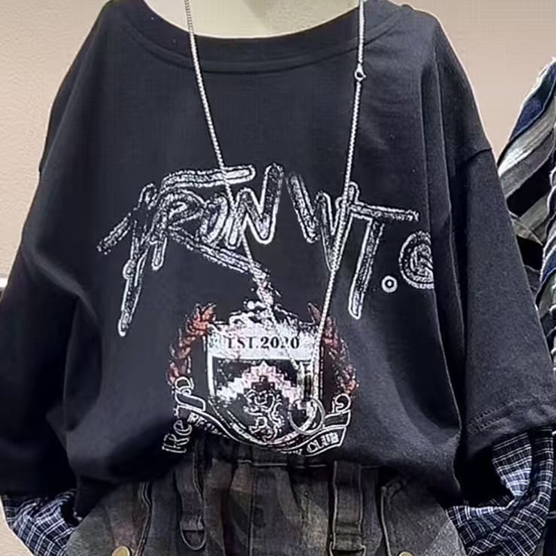 儿童假两件T恤男童拼接时髦洋气酷帅2025秋季新款中大童长袖上衣