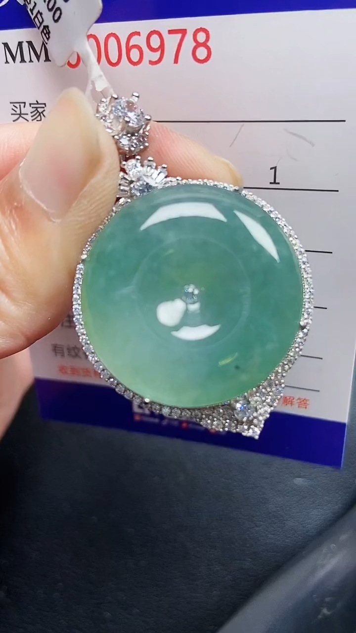 颈饰银S925镶嵌翡翠6978