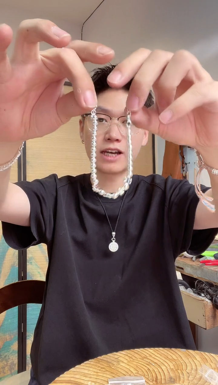 珐琅足银999四叶草手链  闪34