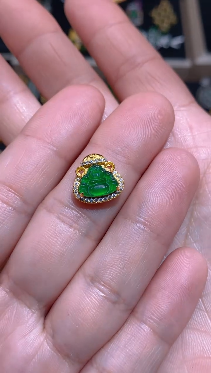 【闪购商品】翡翠吊坠(不含链)银S925镶嵌佛公