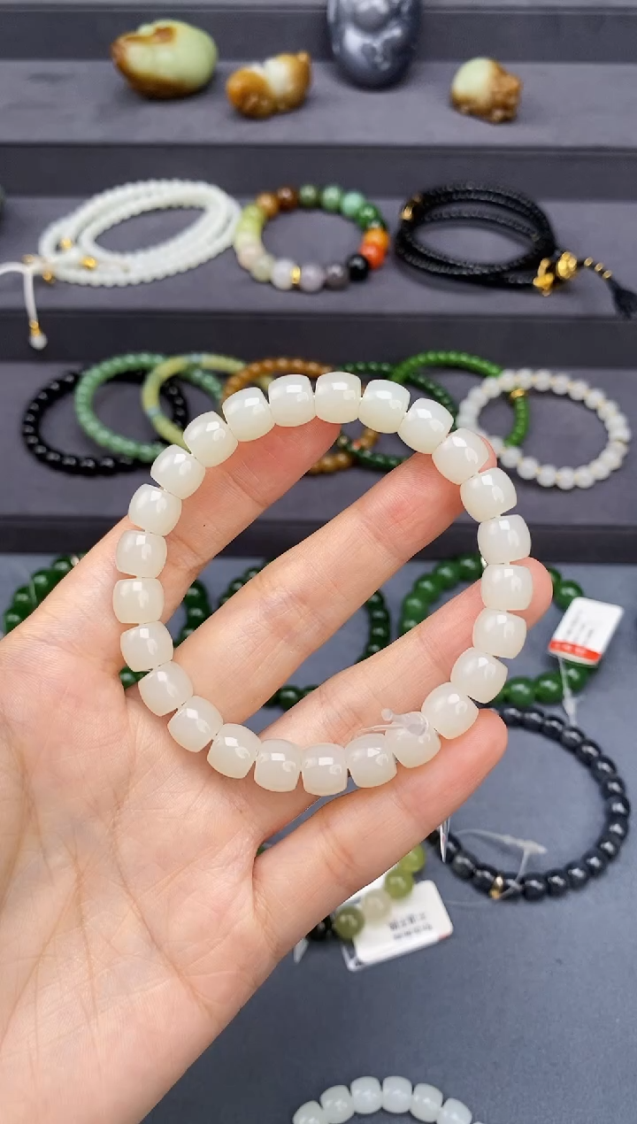 未镶嵌和田玉挂件9mm米达极限弧手串