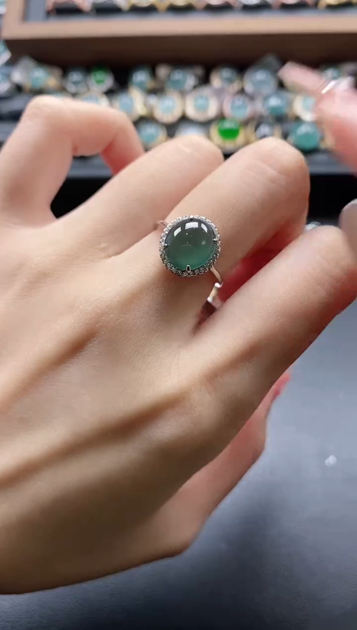【闪购商品】翡翠戒指银S925镶嵌51151