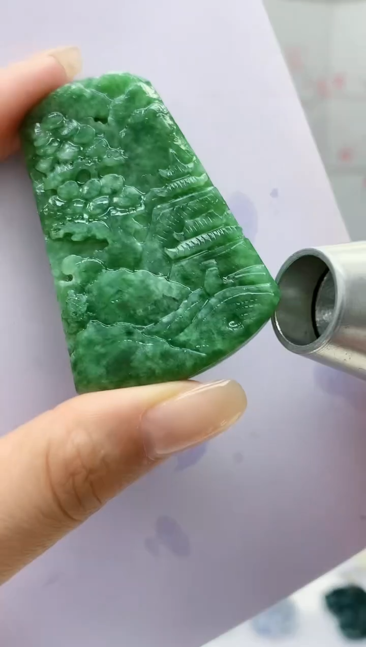 【闪购商品】定制翡翠未镶嵌4852lr-毛货挂件154