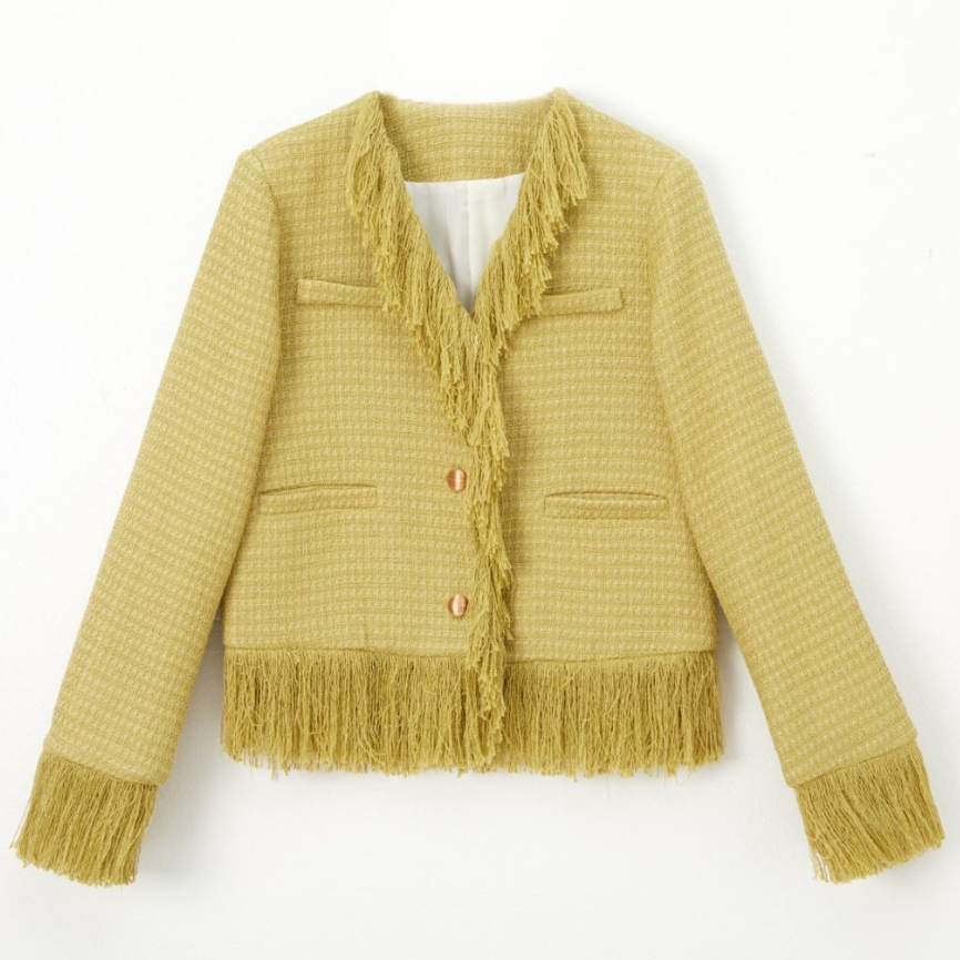 春季时尚设计师毛呢女轻奢短外套（2531）