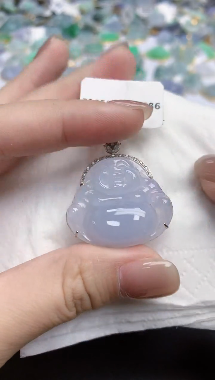 【闪购商品】翡翠颈饰18K金镶嵌天然缅甸翡翠A货